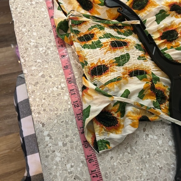 Mimi Chica Bohemian/festival, sunflower button front Tie bust Dress Medium - Picture 4 of 9